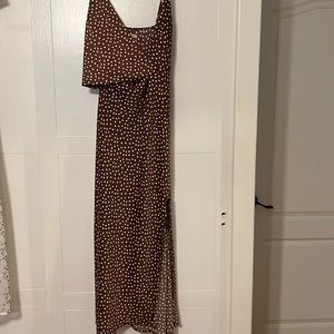 Brown polka dot dress from Urban Outfitters